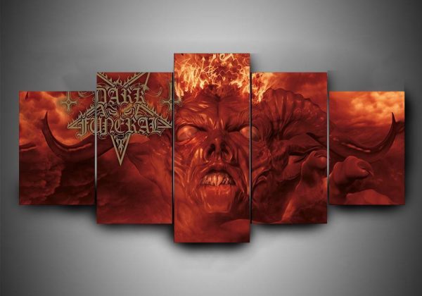 Dark Funeral 2 - Music 5 Panel Canvas Art Wall Decor