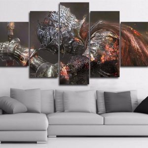 Dark Souls Game Warrior - Gaming 5 Panel Canvas Art Wall Decor