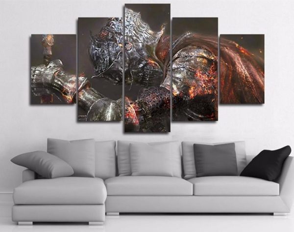 Dark Souls Game Warrior - Gaming 5 Panel Canvas Art Wall Decor