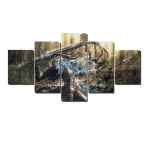 Dark Souls Knight Artorias Gaming - 5 Panel Canvas Art Wall Decor