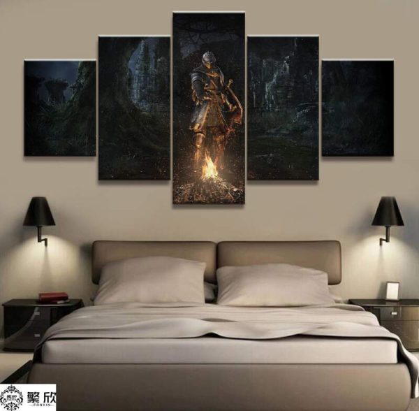 Dark Souls Swordsman 2 Gaming - 5 Panel Canvas Art Wall Decor