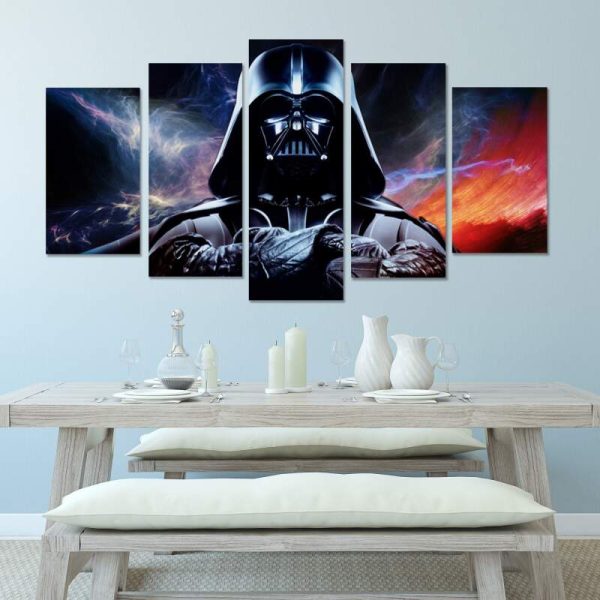 Darth Vader In Storms - Movie 5 Panel Canvas Art Wall Decor