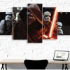 Darth Vader Kylo Ren And White Troopers - Movie 5 Panel Canvas Art Wall Decor