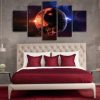 Day And Night On Earth - Space 5 Panel Canvas Art Wall Decor