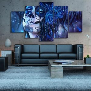 Dead Of The Face 7 - Abstract 5 Panel Canvas Art Wall Decor