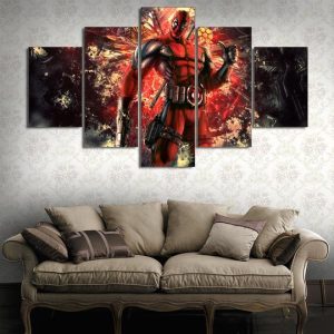 Deadpool 6 - Dc 5 Panel Canvas Art Wall Decor