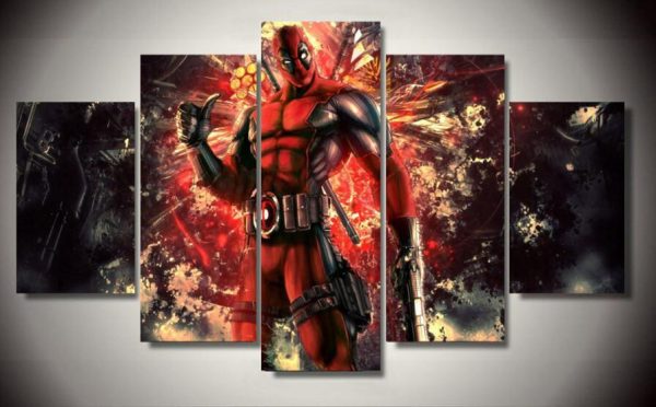 Deadpool Comics - Dc 5 Panel Canvas Art Wall Decor