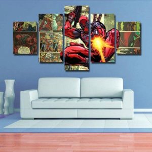 Deadpool Super - Dc 5 Panel Canvas Art Wall Decor