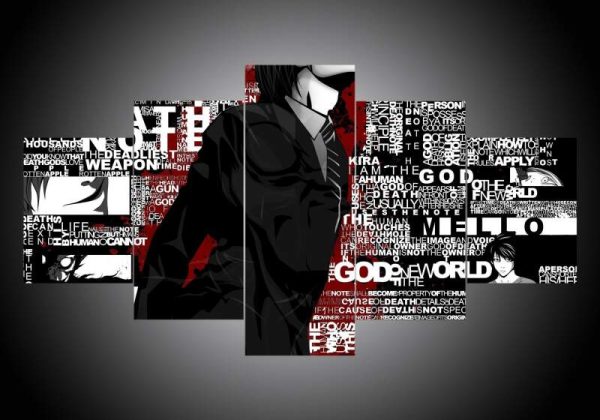 Death Note 2 - Anime 5 Panel Canvas Art Wall Decor