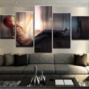 Death Note Cigarette - Anime 5 Panel Canvas Art Wall Decor