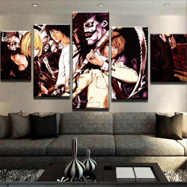 Death Note - Anime 5 Panel Canvas Art Wall Decor