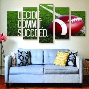 Decide Commit Succeed - Sport 5 Panel Canvas Art Wall Decor