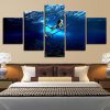 Deep Sea Girl Diving - Abstract 5 Panel Canvas Art Wall Decor