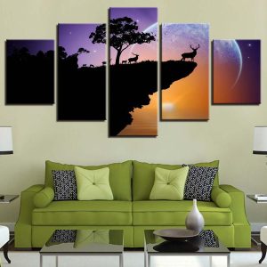 Deer 17 - Animal 5 Panel Canvas Art Wall Decor