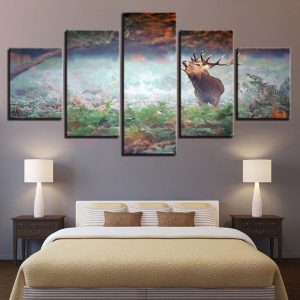 Deer 32 - Animal 5 Panel Canvas Art Wall Decor