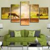 Deer Fores 1 - Animal 5 Panel Canvas Art Wall Decor