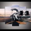 Delorean Back To The Future - Automative 5 Panel Canvas Art Wall Decor