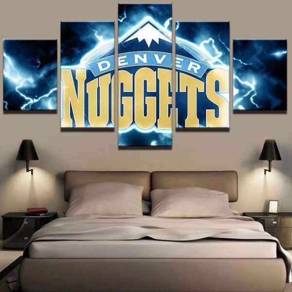 Denver Nuggets NBA Basketball - 5 Panel Canvas Art Wall Decor