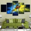 Derevya Popugay Polet Parrot Wings - Animal 5 Panel Canvas Art Wall Decor