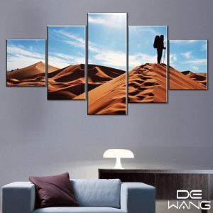 Desert Landscape - Space 5 Panel Canvas Art Wall Decor