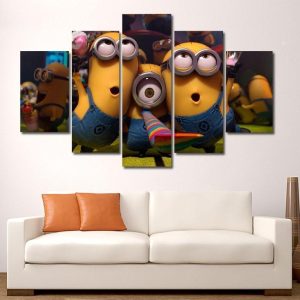 Despicable Me : Minions Cartoon - 5 Panel Canvas Art Wall Decor