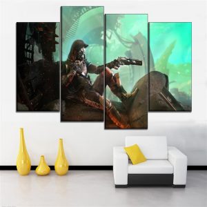 Destiny 2 Shooter Gaming 4 Pieces - 4 Panel Canvas Art Wall Decor