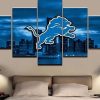 Detroit Lions 2 Sport - 5 Panel Canvas Art Wall Decor