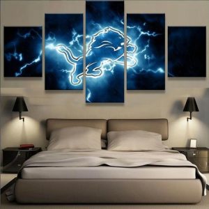 Detroit Lions Sports Sport - 5 Panel Canvas Art Wall Decor