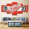 Detroit Red Wings 1933 Logo - Sport 5 Panel Canvas Art Wall Decor