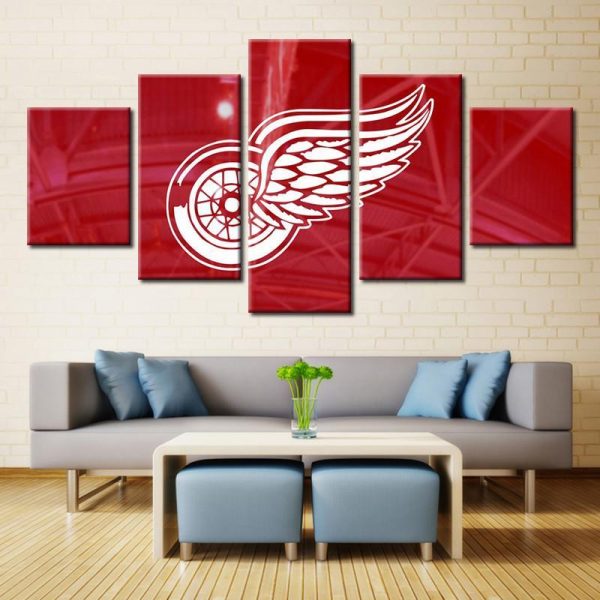 Detroit Red Wings Nhl Team - Sport 5 Panel Canvas Art Wall Decor