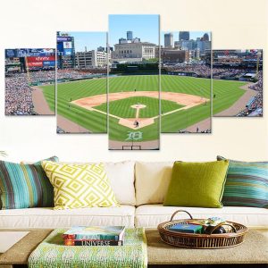 Detroit Tigers Stadium Baseball - 5 Panel Canvas Art Wall Decor