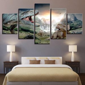 Dinosaur 14 - Animal 5 Panel Canvas Art Wall Decor