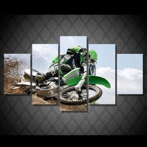 Dirt Bike Motocross - Automative 5 Panel Canvas Art Wall Decor