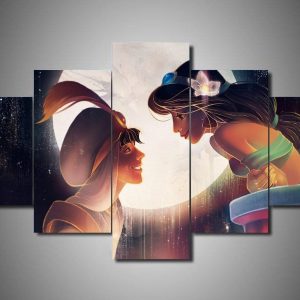 Disney Aladdin 1 Cartoon - 5 Panel Canvas Art Wall Decor