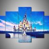 Disney Castle 2 Cartoon - 5 Panel Canvas Art Wall Decor