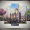 Disney Castle 4 Disney - 5 Panel Canvas Art Wall Decor