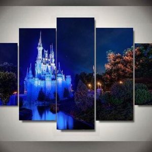 Disney Castle 6 Disney - 5 Panel Canvas Art Wall Decor