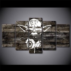 Dj Yoda Of Star Wars Movie - 5 Panel Canvas Art Wall Decor