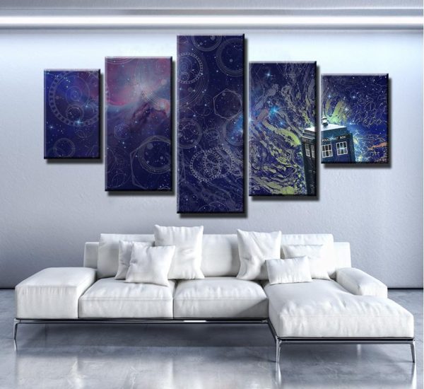 Doctor Who Tardis Movie - 5 Panel Canvas Art Wall Decor