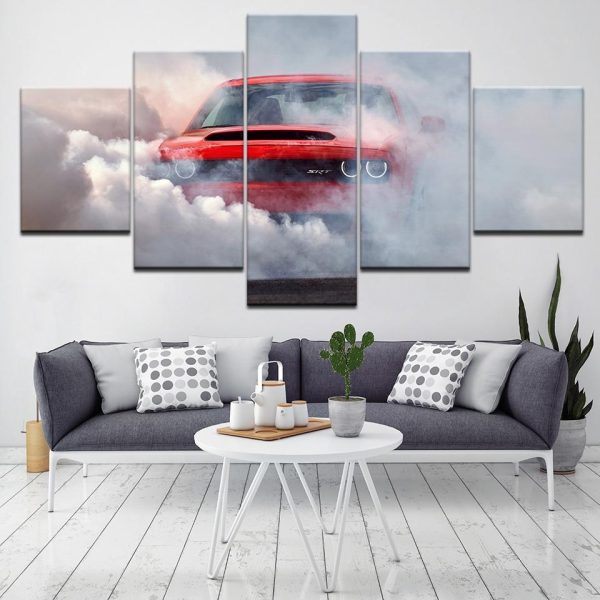 Dodge Challenger Demon Car - 5 Panel Canvas Art Wall Decor