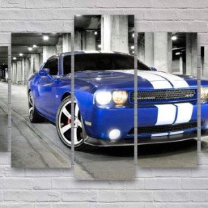 Dodge Challenger Muscle Car - Automative 5 Panel Canvas Art Wall Decor