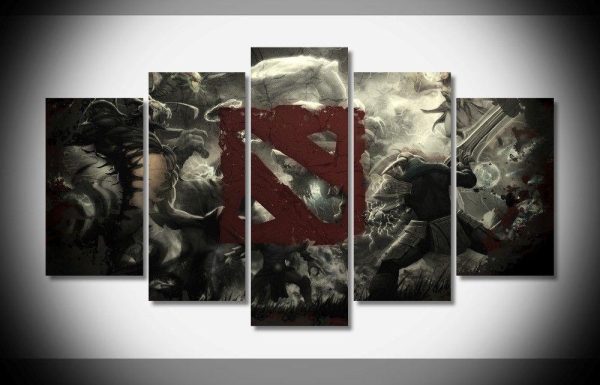 Dota 2 Pc Game - Gaming 5 Panel Canvas Art Wall Decor