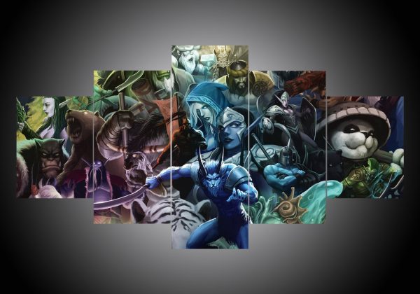 Dota 5 - Gaming 5 Panel Canvas Art Wall Decor