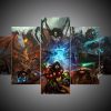 Dota Vs Starcraft - Gaming 5 Panel Canvas Art Wall Decor