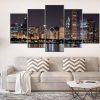 Downtown Chicago Lake Michigan - Nature 5 Panel Canvas Art Wall Decor