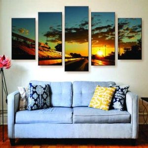 Drag Strip Sunset - Nature 5 Panel Canvas Art Wall Decor