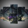 Dragon 1 - Abstract 5 Panel Canvas Art Wall Decor