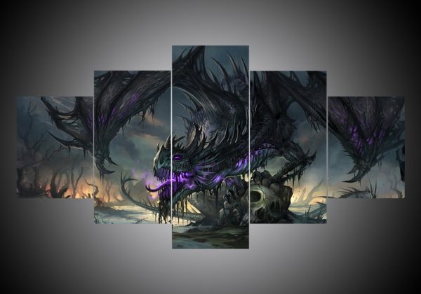 Dragon 1 - Abstract 5 Panel Canvas Art Wall Decor