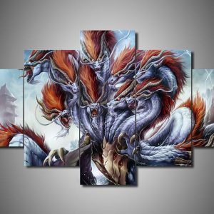 Dragon 10 - Abstract 5 Panel Canvas Art Wall Decor