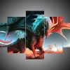 Dragon 3 - Abstract 5 Panel Canvas Art Wall Decor